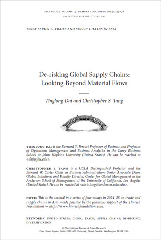 De-risking global supply chains: Looking beyond material flows