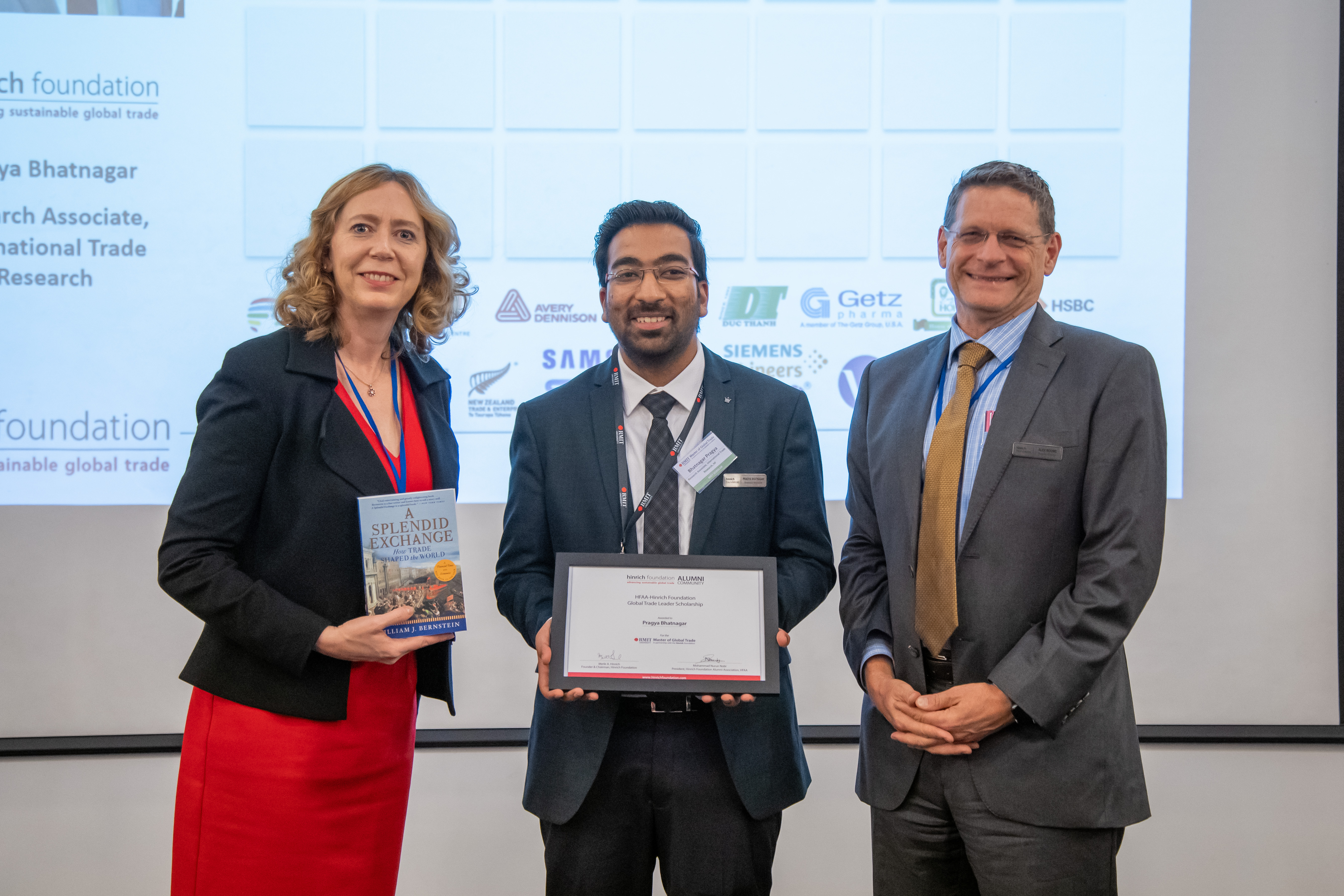 MGT Scholar Pragya Bhatnagar Was Receiving A Scholarship Certificate For Master Of Global Trade