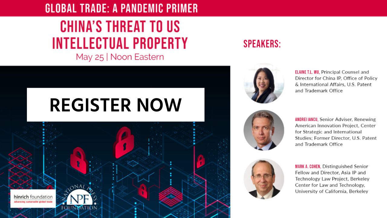 Register Webinar: China's Threat to US Intellectual Property